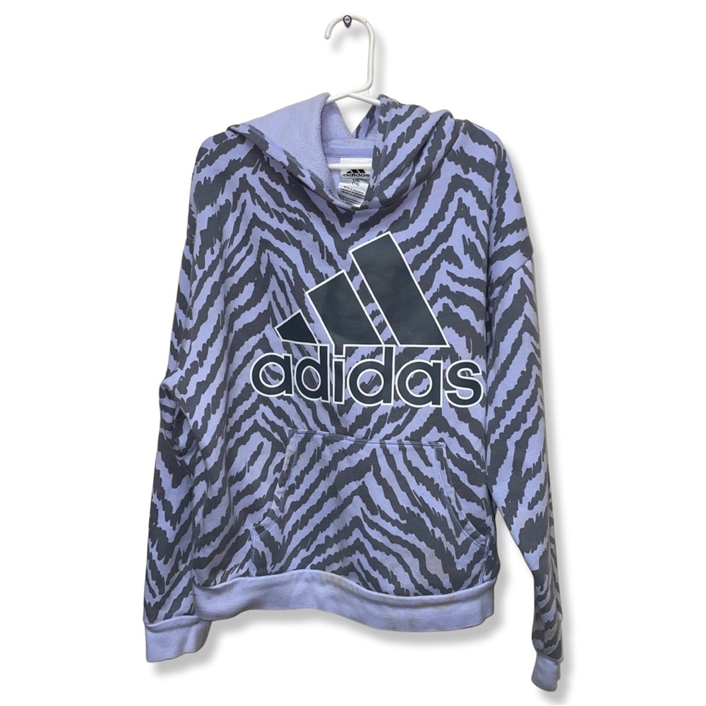 adidas Girls' All Over Fleece Pullover L/XL
